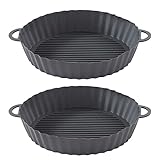 Material premium: las sartenes de la freidora están hechas de silicona reutilizable segura, antiadherente, no tóxica, resistente a altas temperaturas, resistente y flexible de grado alimenticio para múltiples usos.