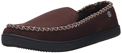 isotoner Men's Microsuede Moc W WD Braid Flat