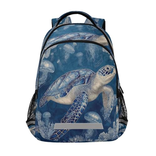 Dussdil Sea Turtle (3) Kids Backpack School Backpacks for Boys Girls, 16 Inch Casual Book Bag Daypack Back Pack Double Zipper Travel Bags
