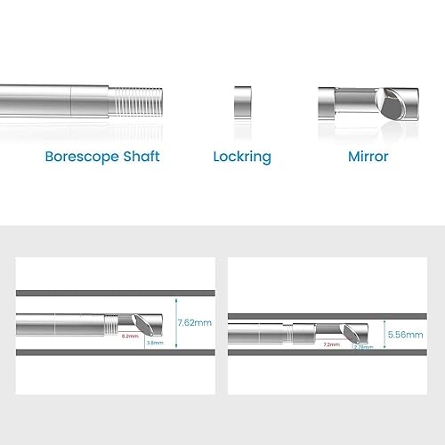 Miniatura 3 de Teslong Boroscopio para Rifle, Cámara de Limpieza de Armas - Compatible con Calibre.20 y Mayor - Herramienta de Inspección Visual de Cañón para Caza