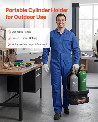 Image of VEVOR Oxygen Acetylene Torch Kit with Check Valves and 15 ft Twin Hose | for Gas Welding, Brazing and Metalworking, with 2 Welding Tips, 2 Regulators and Cylinder Holder for Portable Workshop Use
