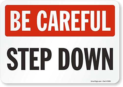 SmartSign - S-4404-EU-10 "Be Careful - Step Down" Label |
