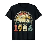 This is great 40th birthday gifts idea for men, women, dad, grandma, grandpa, mom, wife, mother who were born in May 1986, turning 40 years old Born in May 1986, Awesome since May 1986, 40 years old birthday gifts for men, women. Vintage t-shirt for ...