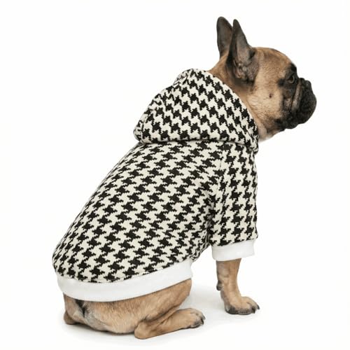 DroolingDog Dog Hoodie Houndstooth Clothes Pet Sweatshirt Dog Shirts for Small Dogs, Large