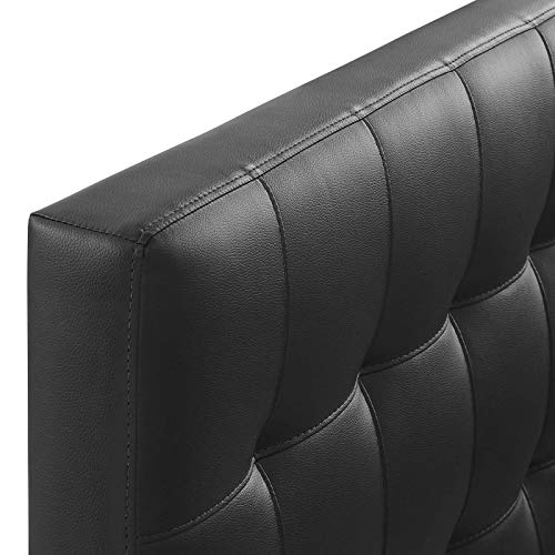 Image of Modway Lily Tufted Faux Leather Upholstered Twin Headboard in Black