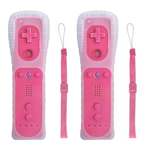 Image of TechKen Wii Controller 2 Pack, Wii Remote Controller with Silicone Case and Wrist Strap, Wii Remote Controller for Wii /Wii U