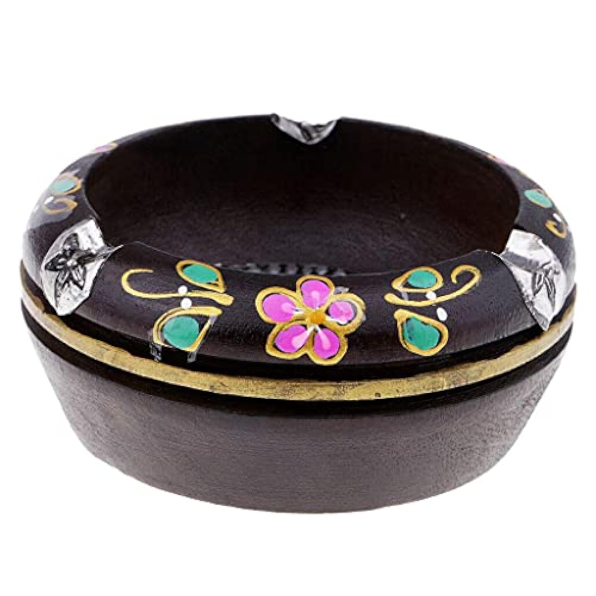 Imported Round Ashtray with Cigar Handmade Elephant Pattern