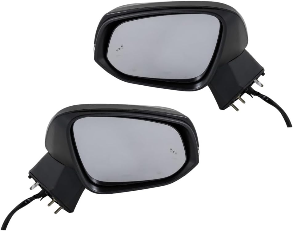 For Toyota RAV4 2019 2020 2021 Door Mirror Assembly Driver Side Manual-Folding Power Heated w/Turn Signal Light & Blind Spot Detection Textured Hybrid For TO1320422 | 87940-42E11