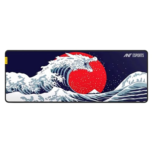 Image of Ant Esports Snow Dragon Unique Mouse Pad Gaming Mouse Pad Extended Mouse Mat for Mouse Keyboard with Stitched Edges Waterproof Non-Slip Base Mousepads for Office Home Shop Gaming Extra Large Blue
