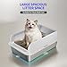 2 Pack Katzenklo Edelstahl Gehege mit Deckel, große Katzentoilette aus Edelstahl, Katzenklo Mit Hochwandigem Seitengehäuse, Nicht-Klebrig, Auslaufsicher & Einfach zu Reinigen, nklusive Schaufel, L