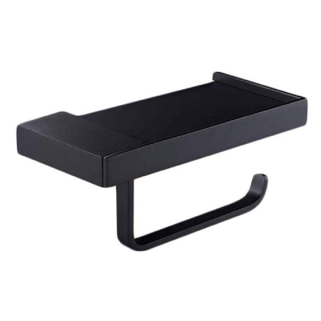Metallo Carta igienica Holder-Supporto di Carta igienica, Bagno di Decoro in Acciaio Inox Carta Moderna Supporto del tovagliolo Inoltre Cellulare Parete attrezzata(Schwarz)
