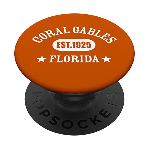 CORAL GABLES FL Classic Athletic Design PopSockets Swappable PopGrip, Black