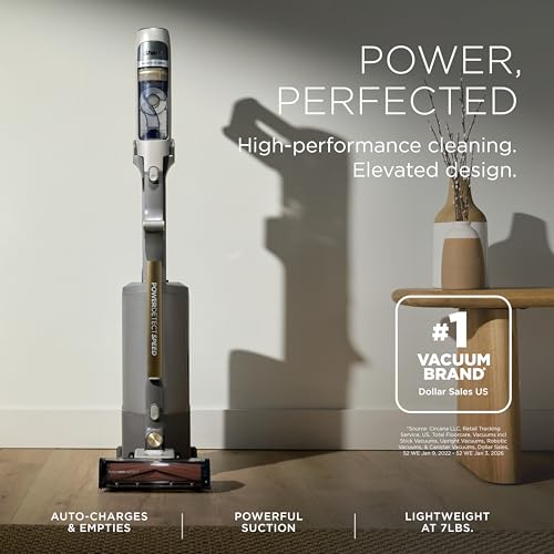 Image of Shark PowerDetect Speed Clean & Empty Cordless Stick Vacuum | Luxe Collection, Powerful Suction, HEPA Filtration, Carpet & Hard Floor, Portable, Vacuum for Pet Hair, Oatstone, IA3246IV