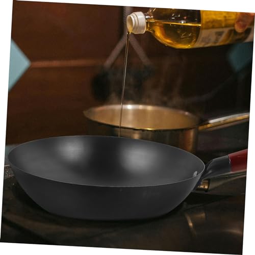 Wok de hierro con mango de madera y antiadherente miniatura 7