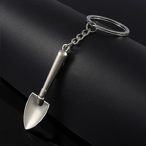 GSHLLO 3 Pcs Metal Shovel Keyrings Mini Pendant Spoon Alloy Decorative Keychains Spade Key Chain Keyfob Bag Charm Pendant