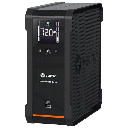 Vertiv Liebert PowerUPS 200, PSA6-1000LVT, Line Interactive UPS 1000VA/625W, Battery Backup & Surge...