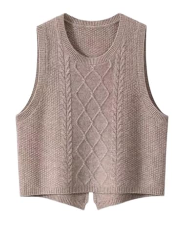 Image of Womens Knit Sleeveless Crewneck Sweater Vest 2025 Knitwear Tank