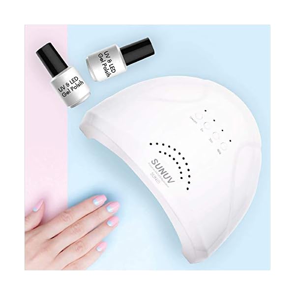 UV-LED-Nail-Lamp-SUNUV-Gel-Nail-Light-for-Nail-Polish-48W-UV-Dryer-with-3-Timers-SUNone UV LED Nail Lamp, SUNUV Gel Nail Light for Nail Polish 48W UV Dryer with 3 Timers SUNone
