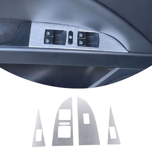 TongSheng Aluminum Alloy Front and Rear Doors 4pcs Look Interior Door Armrest Window Switch Panel Cover Trim Compatible with Seat Leon 2008 2009 2010 2011 2012