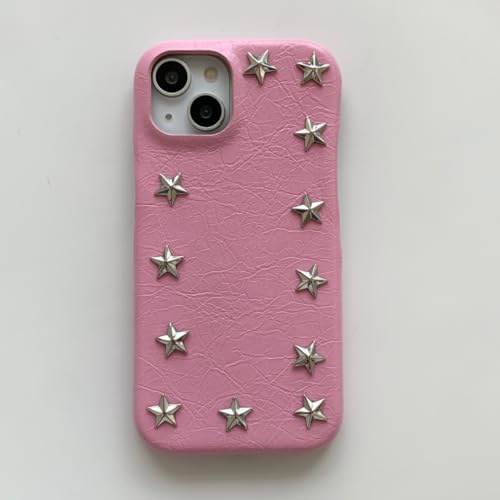 Étui de protection iPhone 16 en cuir premium aux étoiles de métal