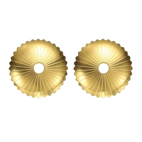 sourcing map 2pcs Cabinet Knob Backplate, 1.54 Inch Radial Brass Backplate Washers Classical Furniture Decoration Gasket for Cabinet Drawer Cupboard Doors Hardware