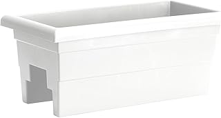 Top 10 best Long Rectangular Balcony Pots For Railing to buy 8 Root & Vessel Countryside Rail Planter, White, 24