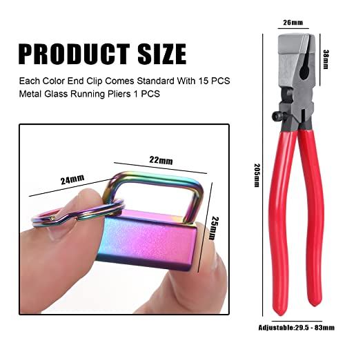 Knpwer 90 Pcs Key Fob Hardware 1 Inch,6 Colors Key Fob Pliers,Lanyard Keychain Hardware for DIY Keychain Wristlet Lanyards Belts - Image 2