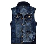 Klassische Slim Fit Jeansweste für Herren, gut kombiniert mit Hemden, Sweatshirts, Hoodies, Jeans und Chinohosen. (Wenn Sie nicht möchten, dass es eng anliegt, nehmen Sie eine Nummer größer.)