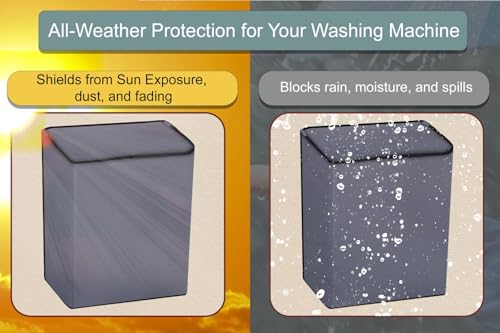 Image of Stylista Polyester Washing Machine Cover Compatible for Godrej 8 KG Semi-Automatic Top Loading WSEDGEULTS805.0DB2MCSGR, Grey