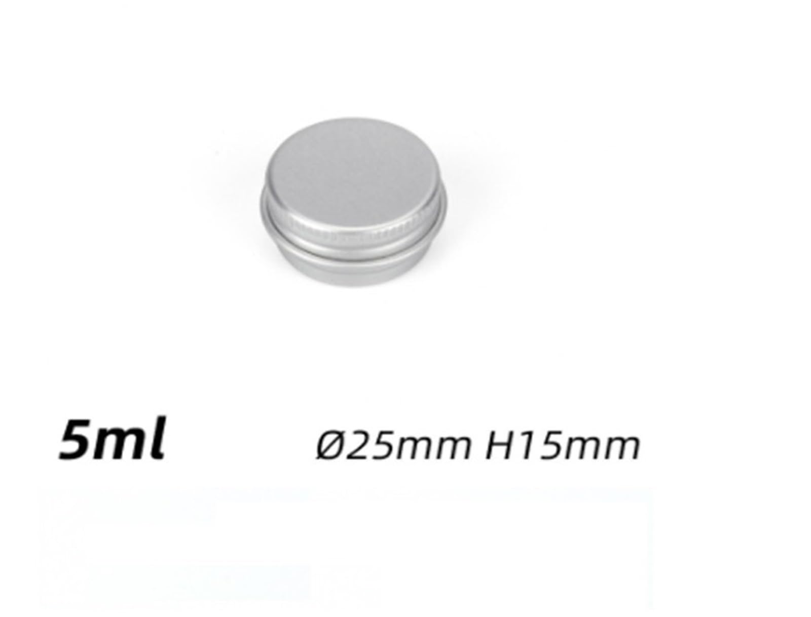 Kleine Dosen mit Deckel, Aluminium-Blechdose, 36 Stück, 5 ml bis 100, Kosmetikdosen, Boxen, runde Kerzen-Gewürzdosen Schraubverschluss | 5ml