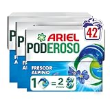 Ariel PODs PODEROSO, Detergente Líquido En Cápsulas 14 Lavados, Frescor De Los Alpes, Con Aditivos Integrados, Quitamanchas Y Eliminación De Olores X2 (Paquete de 3)
