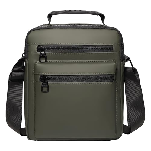 Goecice Sacoche Homme Bandoulière Multifonctionnelle - Petit Sac à Main Multipoche pour Voyage, Travail, Affaires et Loisirs