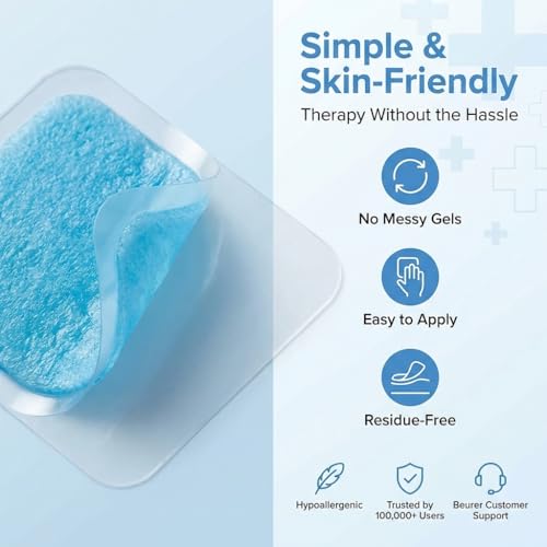 Beurer EM 59/89 Heat Elektroden Nachkaufset mit 8 selbsthaftenden Gel-Pads zur Verwendung mit EM 59/EM 89 Heat Digital TENS/EMS Gerät, Größe: 45 x 45 mm
