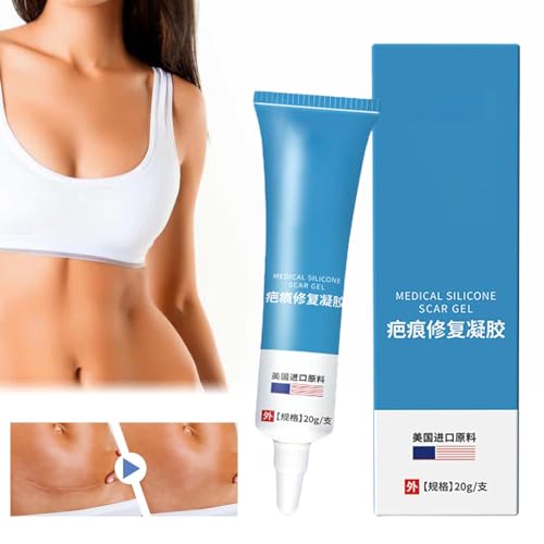 Crema per cicatrici facciali, gel per riparazione cicatrici - Nuovo gel crema per cicatrici da 20 g - Crema riparatrice non grassa con effetto idratante, gel per cicatrici bruciate, impermeabile, insa