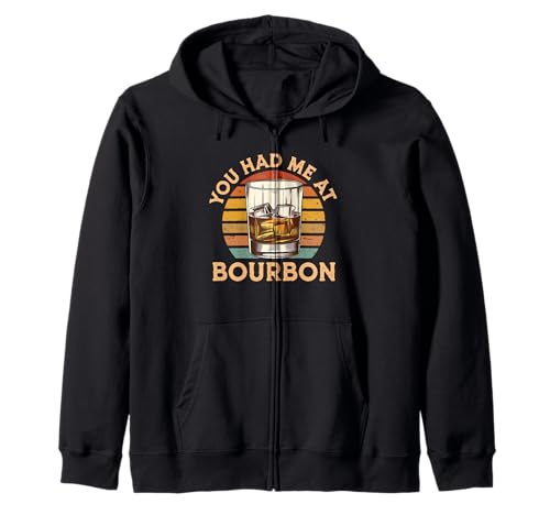 You Had Me at Bourbon Retro Whisky Lover Vintage Drink Sudadera con Capucha