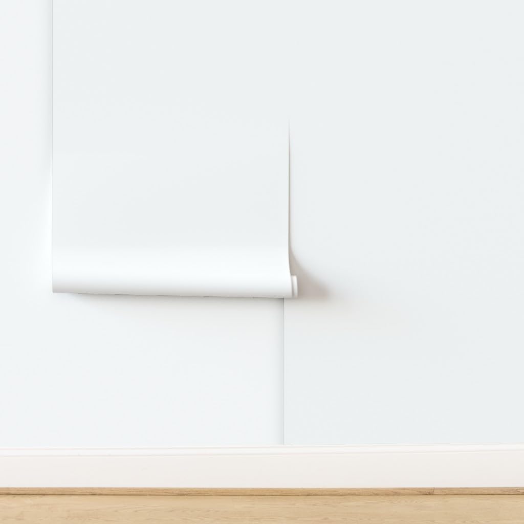 Spoonflower Removable Wallpaper 6ft x 2ft - White Snow Solid Unprinted Custom Pre-Pasted Wallpaper