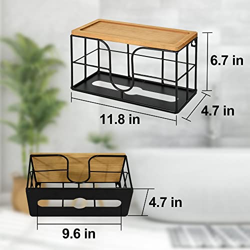 Paper Towel Holder, Folded Paper Towel Dispenser With Wood Lid For Home And Commercial, Stainless Steel Organizer For C-Ford, Z-Fold, Trifold Hand Towels, Paper Holder Wall Mounted For Bathroom #TOP1