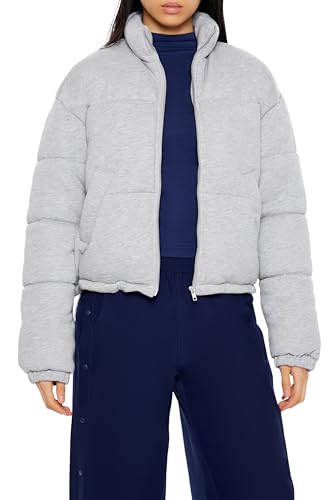 Forever 21 Women's Quilted Heathered Puffer Jacket
