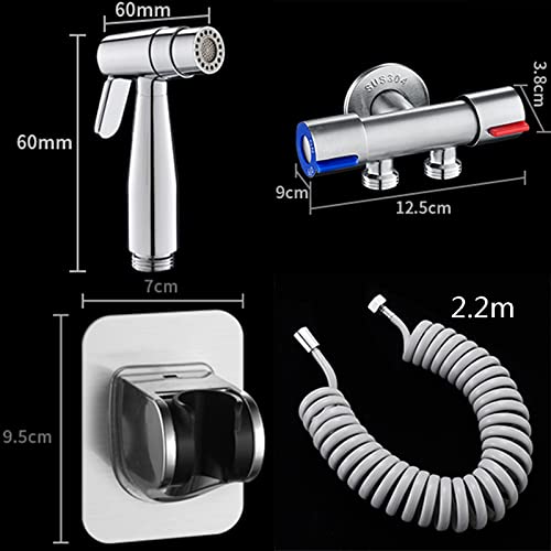 Pulvérisateur de bidet en laiton chromé et sa vanne d'angle double