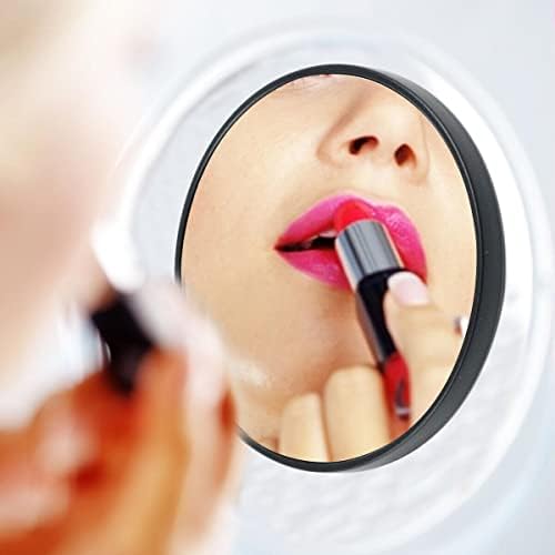 SAMTEK Magnifying Mirror with Tweezer, 20X Magnification Mirror with Suction Cup Makeup Mirror Round Magnifying Makeup Vanity Mirror Use for Makeup Application, Tweezing, Bedroom, Bathroom (Black)