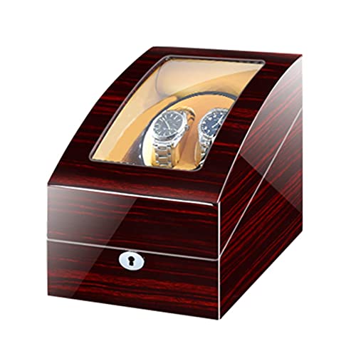 Caja de relojes automático de madera con luz led azul y 5 modos de rotación