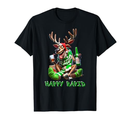 Rentier Happy Rapid I funny Weihnachten T-Shirt