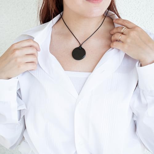 Pendant - Circle Base - Wearing this Shungite Necklace Improves and Protect Your Energy Flow - Stone from Russian Mine4