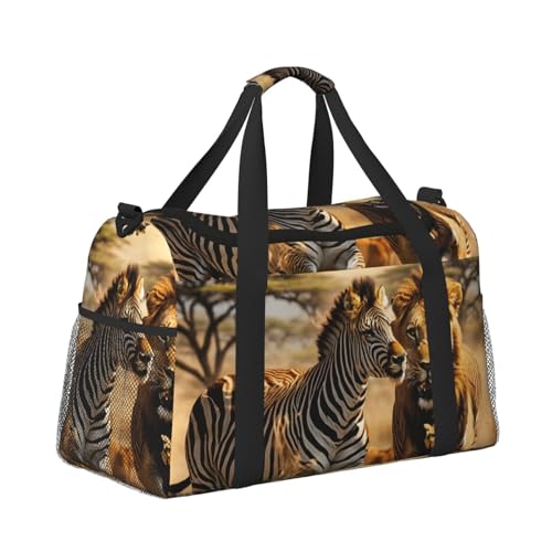 Zebra Animal Print Foldable Carry On Tote Large Capacity Hand Carry Bag for Airplane Weekend Getaways3