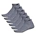 adidas Men's Athletic Cushioned Low Cut Socks with Arch Compression for a Secure fit (6-Pair), Heather Grey/Black, L