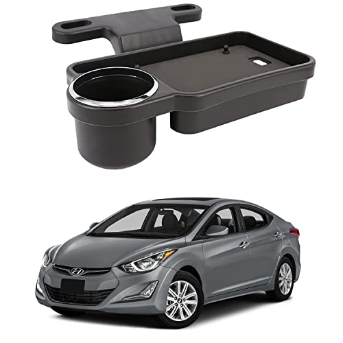 Image of Oshotto (FT-04) Foldable Car Auto Headrest Rear Back Seat Table Drink Food Cup Tray Holder Compatible with Hyundai Elantra - Black