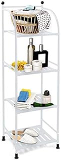Scaffale in metallo a 4 ripiani, scaffale da cucina autoportante Scaffale in metallo Scaffale da bagno Scaffale per fiori Scaffale ad angolo per bagno Balcone