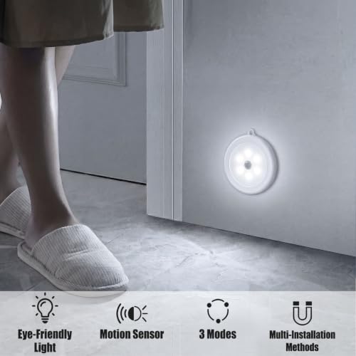 Image of Hoteon PIR Motion Sensor Light, Battery Powered LED Night Light, Cold, 2PCS