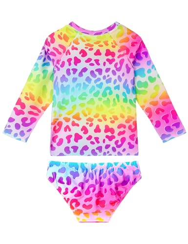 Image of Snowheart Girls Rash Guard Sets Long Sleeves Swimsuit 2 Pieces Tankini Bathing Suit Swimwear for Girls 3-12 Years