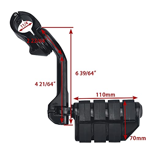 FOVPLUE 1.25\" Highway pegs,Motorcycle Long Angled Adjustable Highway Footpegs for Harley Davidson Touring Road King Road Glide Street Glide Electra Glide Softail Sportster with 1 1/4\" Highway Bar